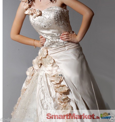 New Stock Champagne Wedding Dress Bridal Gown