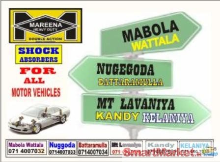 A --  All car struts & shocks for less than 60% from Mareena Shock absorbers WHY PAY MORE FOR YOUR CAR, VAN, JEEP AND TO OTHER VEHICLE GAS  SHOCK ABSORBERS VEHICLE SUSPENSION