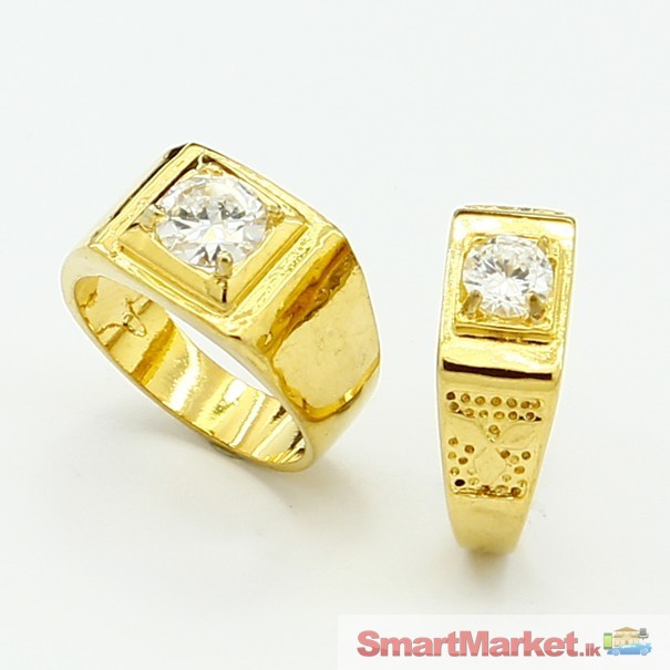 24k yellow gold plated rings, lovers rings jewelry set