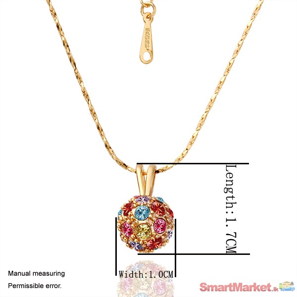 Colorful Ball 18K Gold Plated Plating Necklace