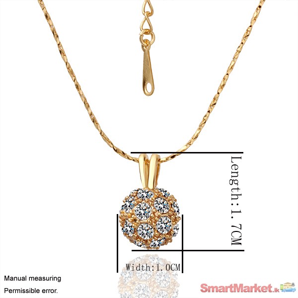Colorful Ball 18K Gold Plated Plating Necklace