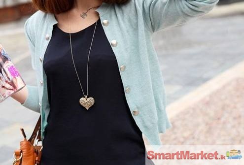 Retro Flower Heart Shaped Necklace