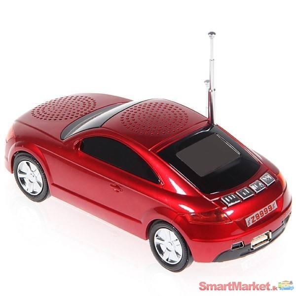 Car Shape Portable mini car speaker with LCD Screen & FM radio