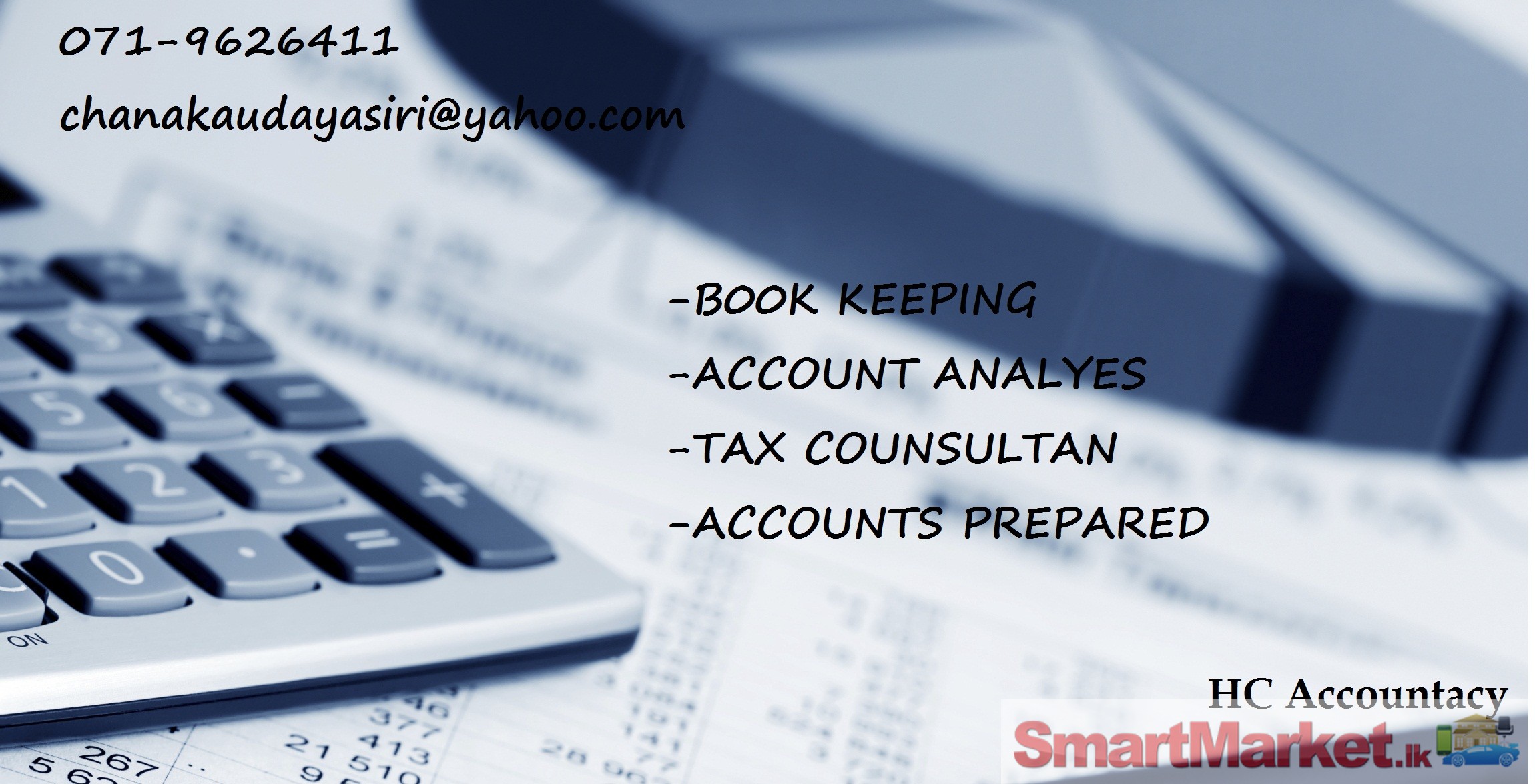 BOOK KEEPING, TAX CONSULTANT, ACCOUNTS ANALYSE,