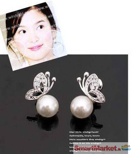 Pearl Butterfly Necklace and Earring Ful Set (S0002) – Back in St
