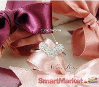 Lovely Heart Ring (Silver Color)– Adjustable!!!!