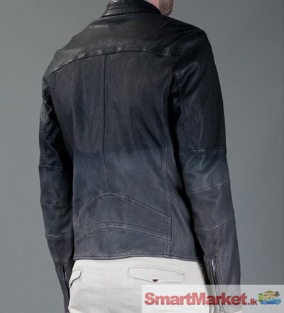 Black Leather Biker Jacket for sale