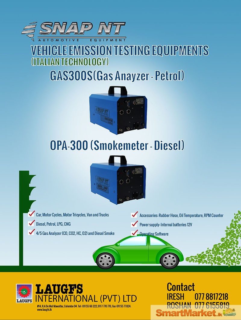 Vehicle Emission Testing Equipment’s