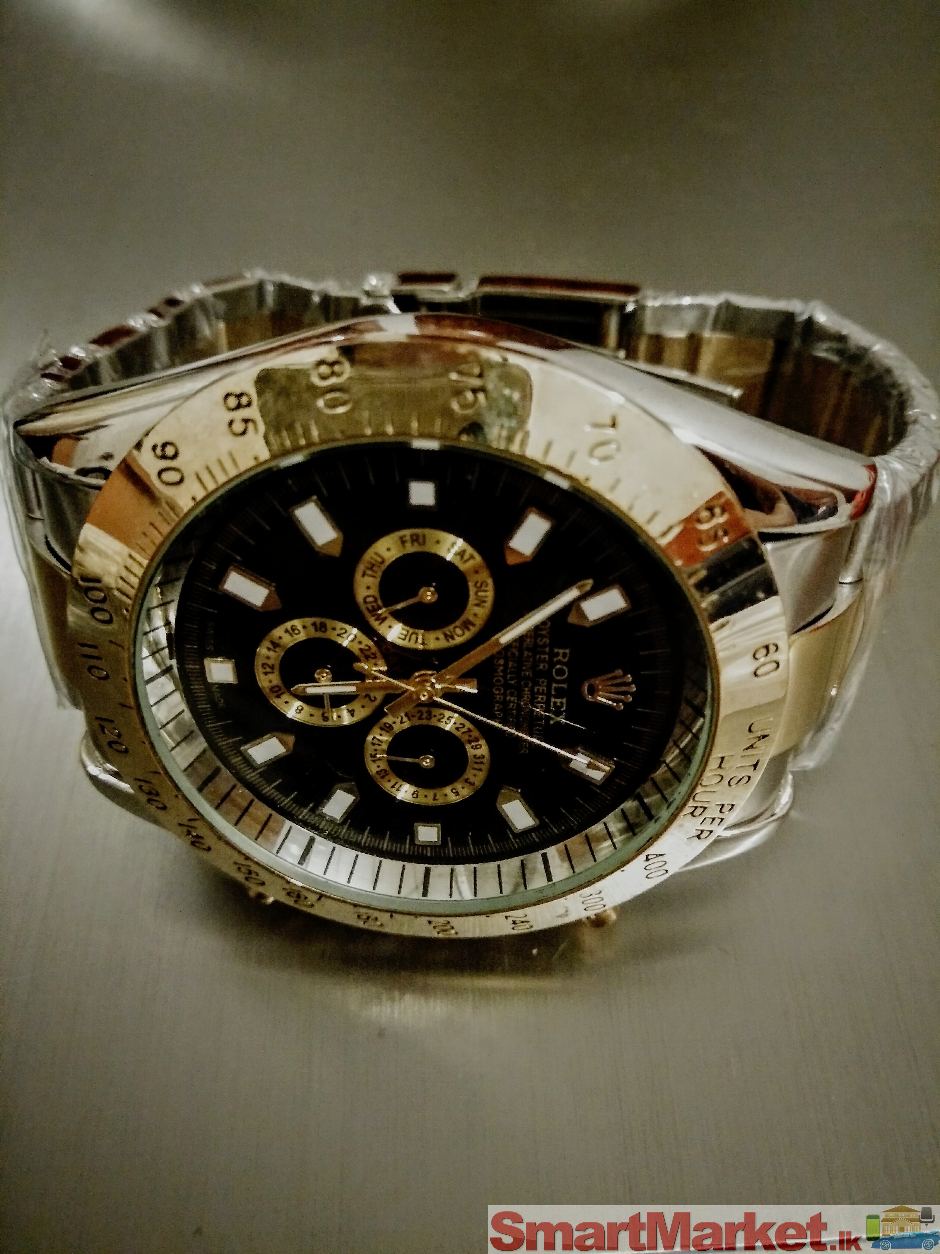 Rolex chronograph in black & gold steel finish AAA