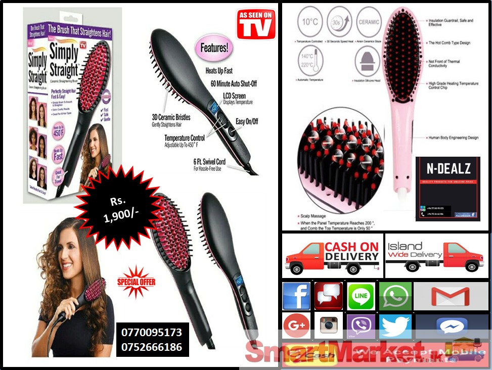 As seen on tv hair straightening brush clearance