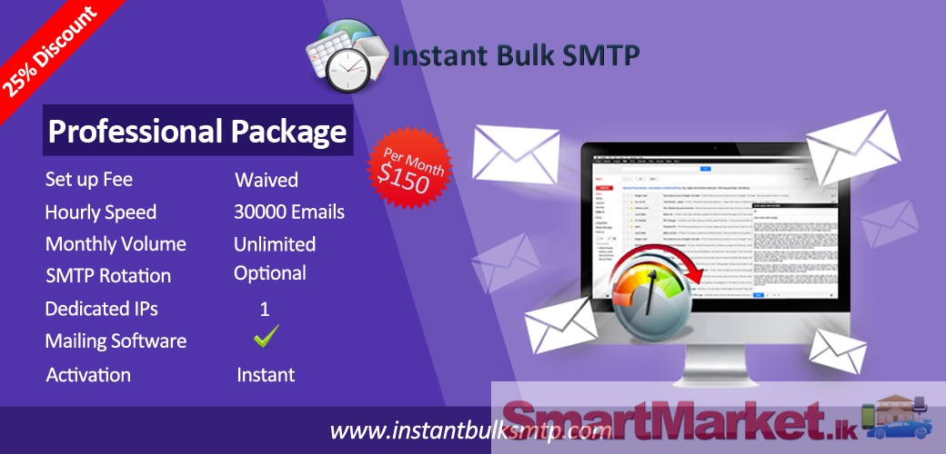 Send unlimited emails using our Bulk SMTP Account, Dedicated Mail Server, VPS mail server