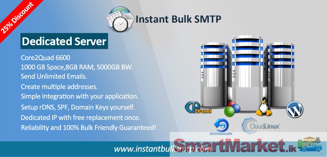 Send unlimited emails using our Bulk SMTP Account, Dedicated Mail Server, VPS mail server