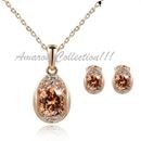 18K Real Gold Plated Jewelry Set With Austrian Crystal Stellux Zirconia